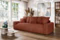 Nowoczesna sofa z funkcją spania Meva Small ceglany welur