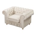 Fotel klasyczny Chesterfield Wellington beżowy