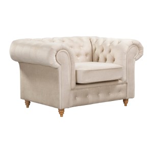 Fotel klasyczny Chesterfield Wellington beżowy