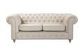 Sofa 2 os. klasyczna Chesterfield Wellington beżowa