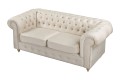 Sofa 2 os. klasyczna Chesterfield Wellington beżowa