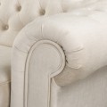 Sofa 2 os. klasyczna Chesterfield Wellington beżowa