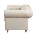 Sofa 2 os. klasyczna Chesterfield Wellington beżowa
