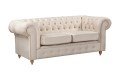 Sofa 2 os. klasyczna Chesterfield Wellington beżowa