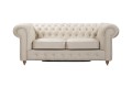 Sofa 2 os. klasyczny Chesterfield Wellington z funkcją spania beżowa