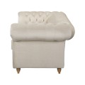 Sofa 2 os. klasyczny Chesterfield Wellington z funkcją spania beżowa