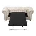 Sofa 2 os. klasyczny Chesterfield Wellington z funkcją spania beżowa