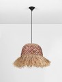 Lampa wisząca boho Falinza naturalna / czerwona