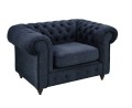 Fotel klasyczny Chesterfield Wellington granatowy