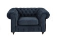 Fotel klasyczny Chesterfield Wellington granatowy