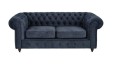 Sofa 2,5 os. klasyczny Chesterfield Wellington granatowa