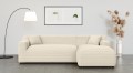 Nowoczesna narożna sofa Rumi kremowy welur