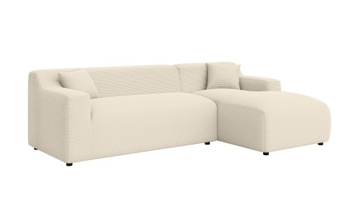 Nowoczesna narożna sofa Rumi kremowy welur