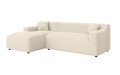 Nowoczesna narożna sofa Rumi kremowy welur