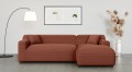 Nowoczesna narożna sofa Rumi ceglasty welur 