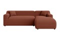 Nowoczesna narożna sofa Rumi ceglasty welur 