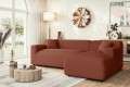 Nowoczesna narożna sofa Rumi ceglasty welur 
