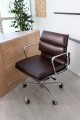 Brązowy Fotel Biurowy Skóra Naturalna 717