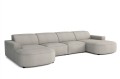 Nowoczesny duży narożnik modułowy Lennon U jasnoszary