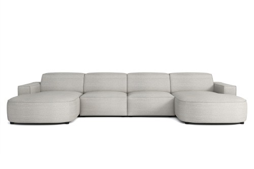 Nowoczesny duży narożnik modułowy Lennon U jasnoszary