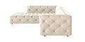 Elegancka Sofa narożna Cos z pikowaniami aksamit beżowa