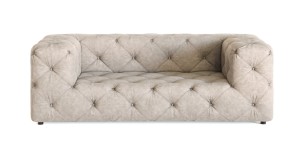Elegancka Sofa 2-osobowa Cos z pikowaniami tkanina strukturalna beżowa