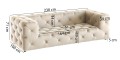 Elegancka Sofa 3-osobowa Cos z pikowaniami aksamit beżowa