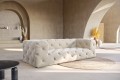 Elegancka Sofa 3-osobowa Cos z pikowaniami aksamit beżowa