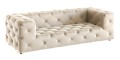 Elegancka Sofa 3-osobowa Cos z pikowaniami aksamit beżowa