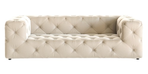 Elegancka Sofa 3-osobowa Cos z pikowaniami aksamit beżowa