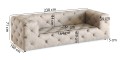 Elegancka Sofa 3-osobowa Cos z pikowaniami tkanina strukturalna beżowa