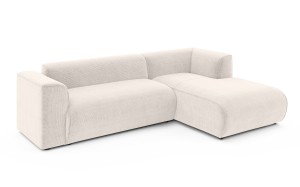 Nowoczesny narożnik Solar w strukturalnej kremowej tkaninie