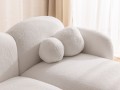 Nowoczesny narożnik 2 os. Cute biała tkanina bouclé