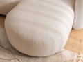 Nowoczesny narożnik 2 os. Cute beżowa tkanina bouclé