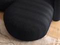 Nowoczesny narożnik 2 os. Cute czarna tkanina bouclé