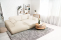 Nowoczesna sofa typu Daybed sztruks beżowa