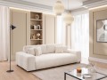 Komfortowa duża sofa z funkcją spania Teddy beżowa