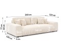 Komfortowa duża sofa z funkcją spania Teddy beżowa