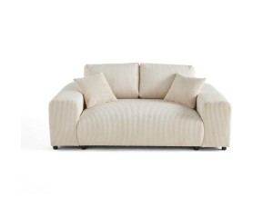 Komfortowa sofa 2-osobowa Teddy sztruks beżowa