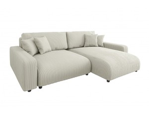 Nowoczesny narożnik z funkcją spania Mary z jednym pojemnikiem kremowy