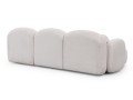Nowoczesny narożnik U Cute biała tkanina bouclé