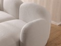 Nowoczesny narożnik U Cute biała tkanina bouclé