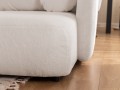 Nowoczesny narożnik z funkcją spania Shape biała tkanina bouclé