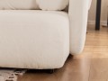 Nowoczesny narożnik z funkcją spania Shape beżowa tkanina bouclé