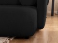 Nowoczesny narożnik z funkcją spania Shape czarna tkanina bouclé