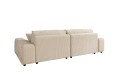 Duża sofa narożna z funkcją spania Mana kremowa tkanina