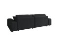 Duża sofa narożna z funkcją spania Mana czarna tkanina welurowa