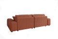 Duża sofa narożna z funkcją spania Mana w welurowej tkaninie ceglastego koloru