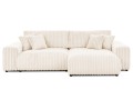 Duża sofa narożna z funkcją spania Mana kremowy baranek
