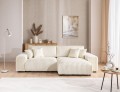 Duża sofa narożna z funkcją spania Mana kremowy baranek